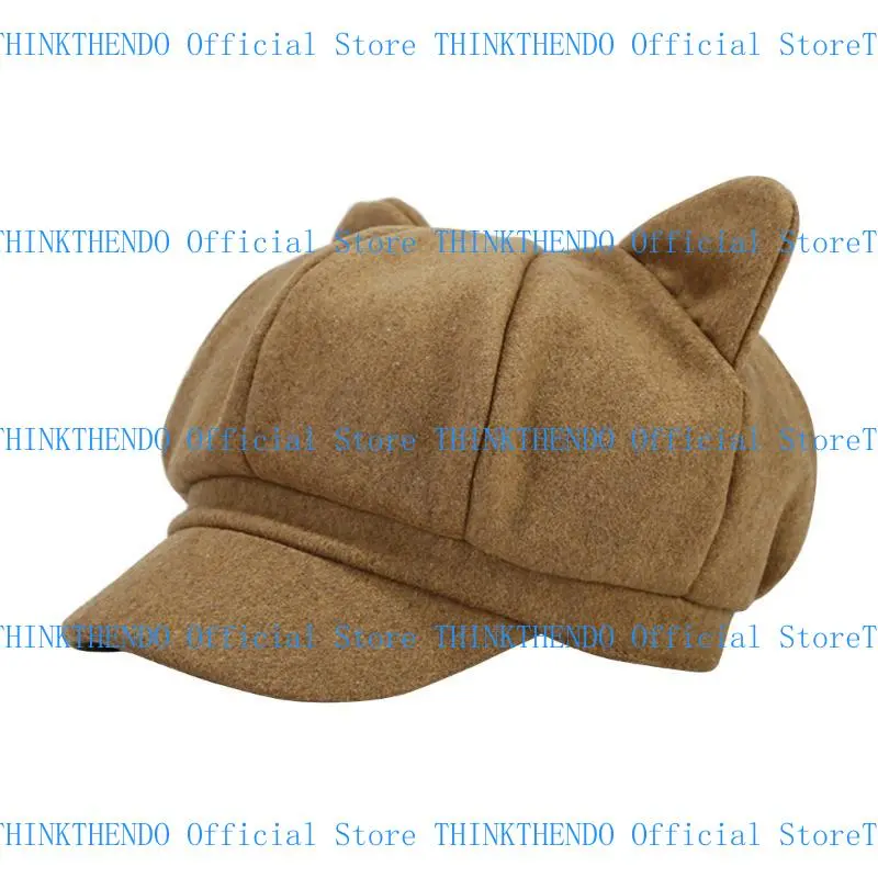 652F Ear Hat for Adult Female Fashion Y2K Octagonal Hat InsStyle Driver Hat Cool Girls Shelby for Springs
