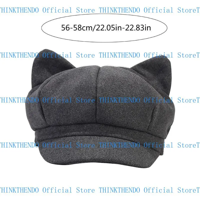 652F Ear Hat for Adult Female Fashion Y2K Octagonal Hat InsStyle Driver Hat Cool Girls Shelby for Springs