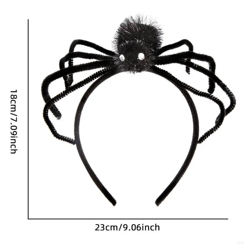 652F Adult Kids Tinsels Spiders Headband Woman SPA Hair Hoop Makeup Halloween Taking Photos Carnivals Party Headpiece
