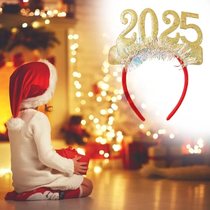 652F New Year Headband Costume Glasses Paper Lenses New Year Party Props Karaoke Party Props Cosplay Accessories