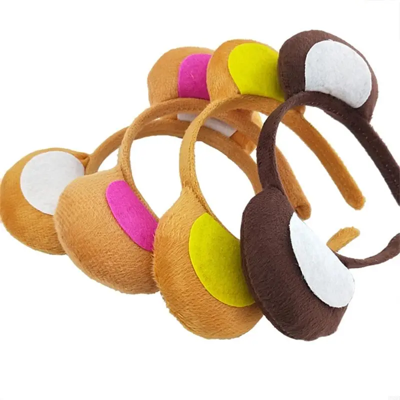 652F Ears Headbands Bows Tail Monkey Ears for Kids Girls Women Princess Party Decorations Cosplay Animal Headband For Washing