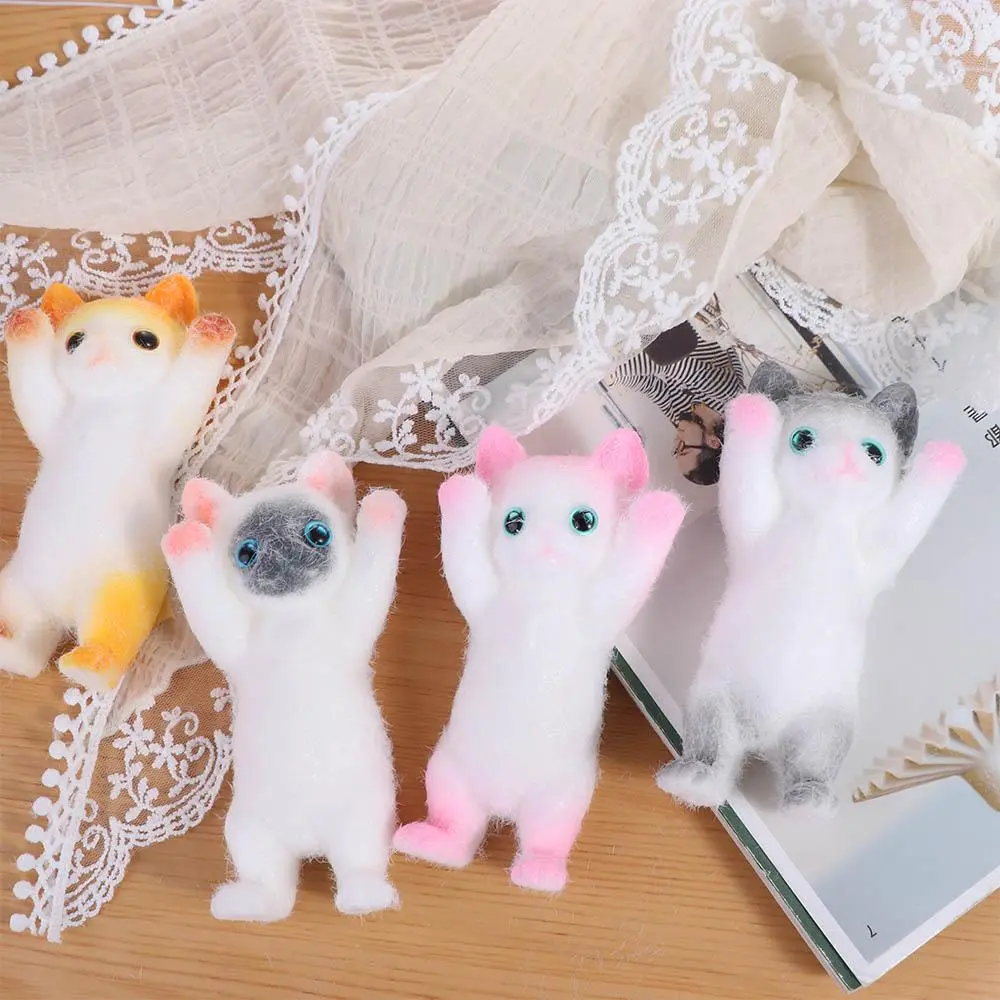 Pretend Play Slow Rebound Cat Doll Squeeze Toy Cartoon Animal Simulation Cat Squeeze Toys Mini Soft Cat Fidget Toy Adults