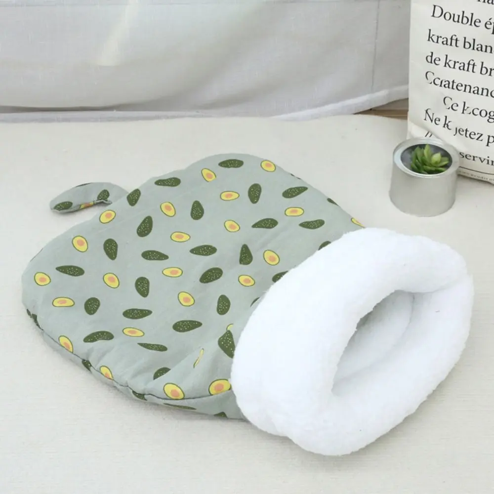 Cat Bed Cartoon Cat Sleeping Bag Thickened Semi-closed Cat Nest Kennel Comfortable Lamb Fleece Tunnel Cat Nest Winter