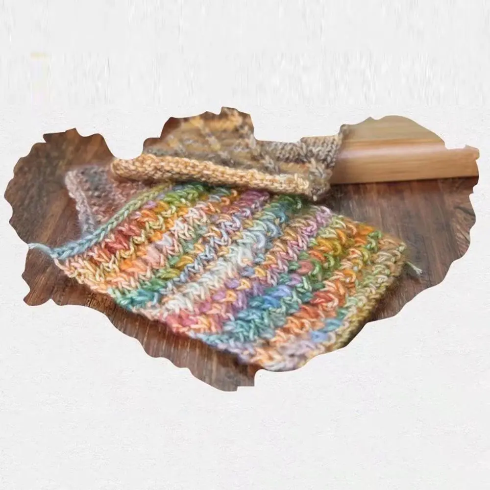 Super Soft Knitting Wool Yarn Multicolored Manual Hand Knitting Yarn No Fading Comfortable Variegated Worsted Weight Yarn