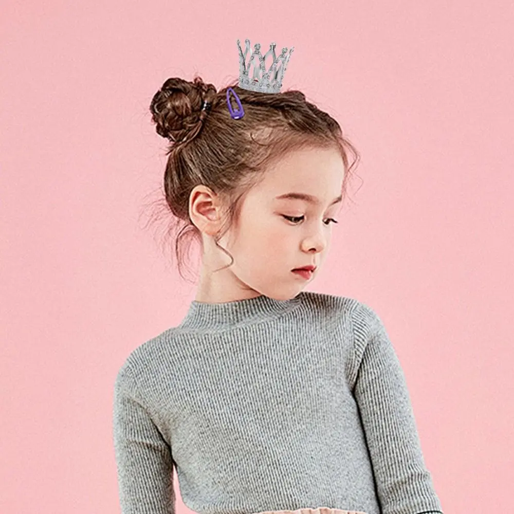 Princess Topper Metal Mini Crown Cake Topper Cute Romantic Crystal Rhinestone Tiara Heart DIY Cake Decoration Wedding