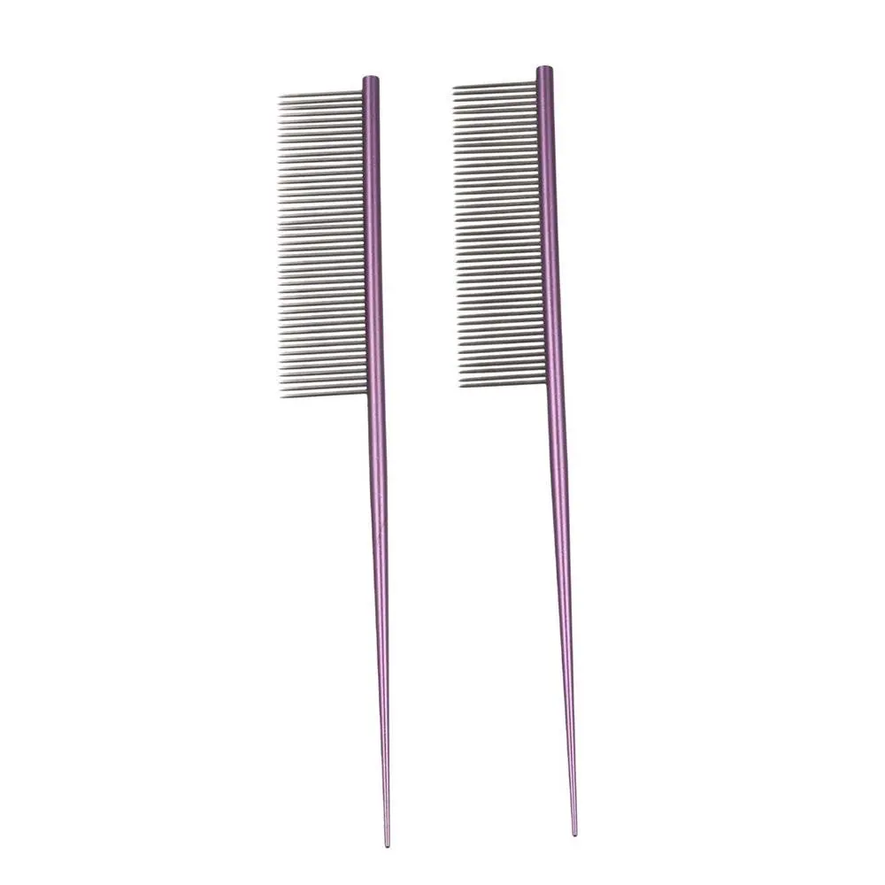 Stainless Steel Pet Flea Comb Dense Tooth Colorful Dog Grooming Comb Non-rust Pet Hair Comb for Removing Lice and Fleas