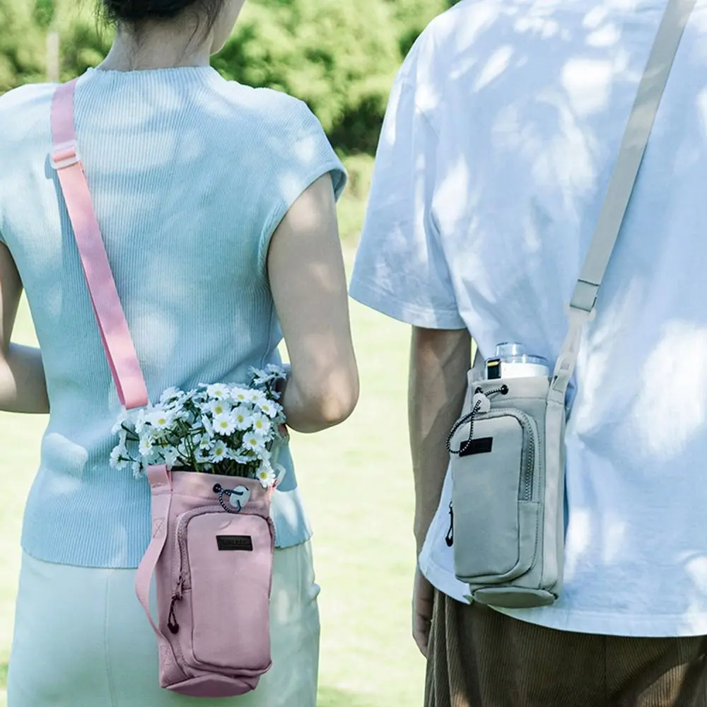 Shoulder Strap Water Bottle Carrier Bag Waterproof Adjustable Water Bottle Holder Large Opening Handle