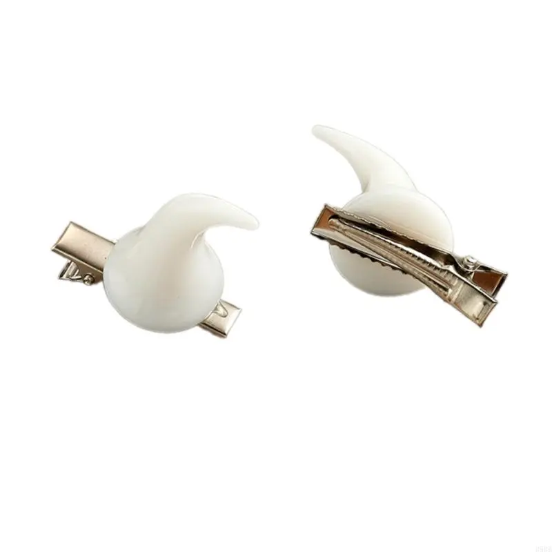 2PCS Lovely Hair Clip for Girl Small Horn Hair Barrettes Duckbills Braids Hair Barrettes for Teenager Girl