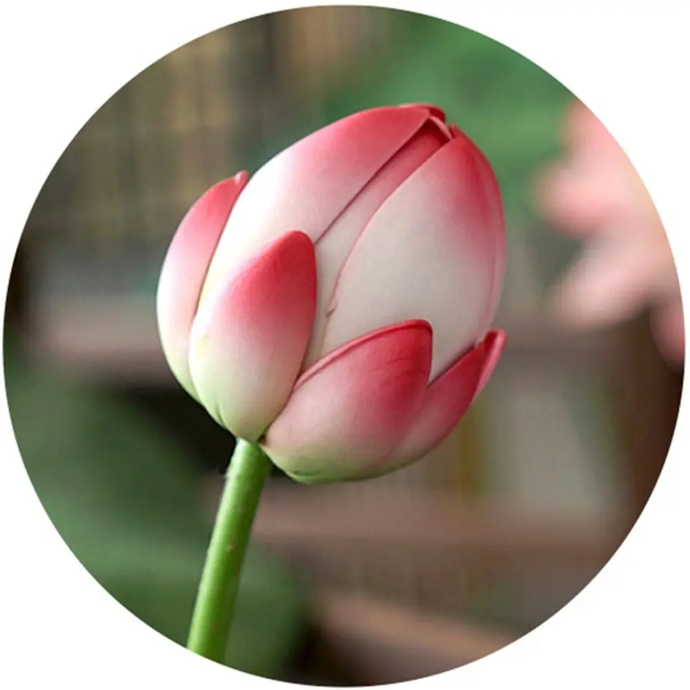 Artistic Landscape Artificial Flower Long Stem EVA Decorative Fake Flower Green Plant with Rod Simulated Lotus Flower