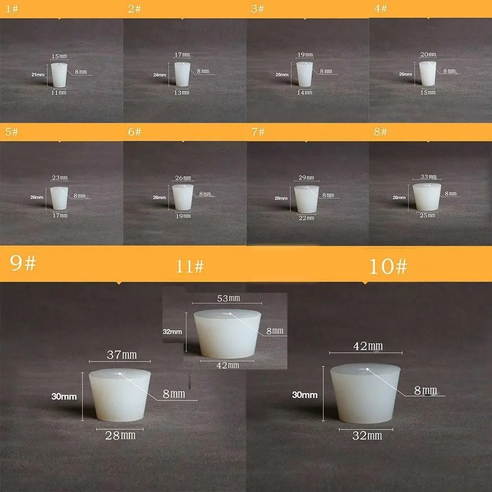 Hollow Wide Mouth Bottle Water Pipe Silicone Silicone Plug Fermenter Cover Bottle Stopper Test Tube
