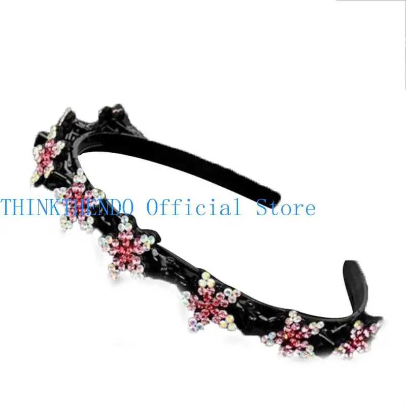 39BB Double Bangs Hairpin Double Layer Twist Plait Headband with Clips for Kids