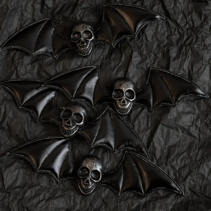 652F Bat Hair Clip Large Black Bats Wing  Hairpin Skull Hair Clamps Hair Barrettes for Women Halloween Gift