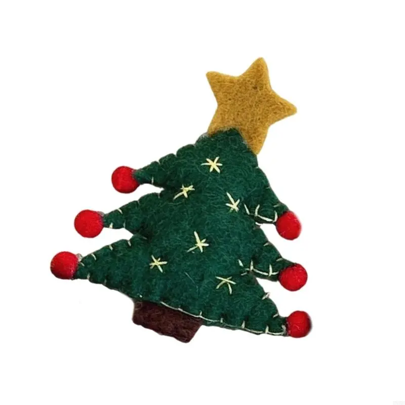 652F Realistic Christmas Tree Hair Clip Christmas Barrette Sweet Flat Clip Hairpin Christmas Novelty Hair Clip for Bunches