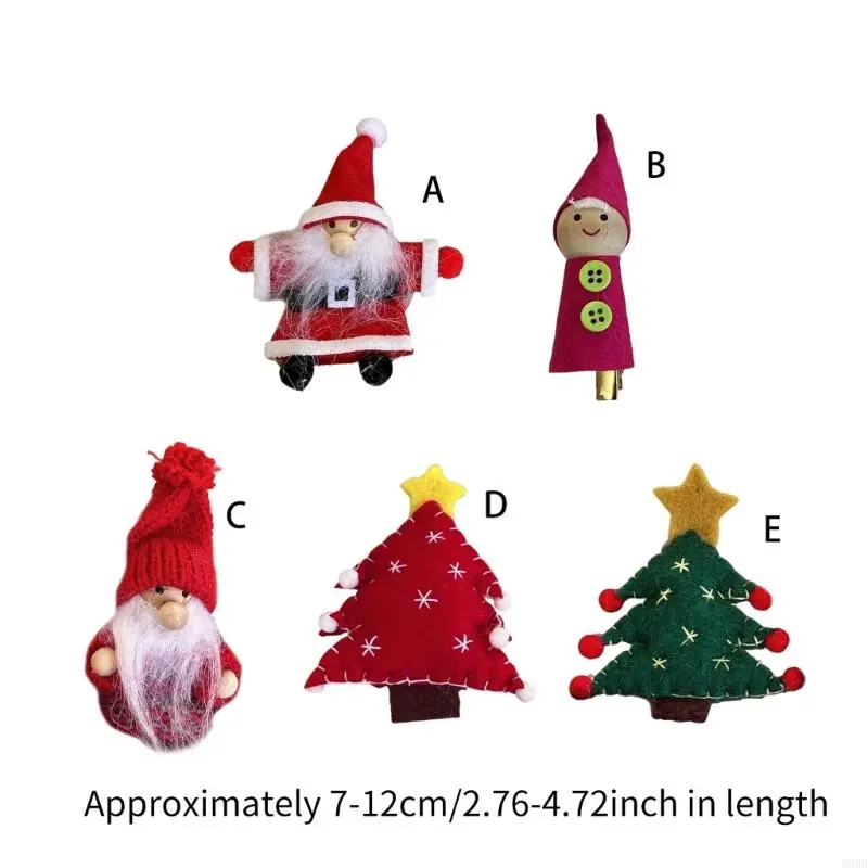 652F Realistic Christmas Tree Hair Clip Christmas Barrette Sweet Flat Clip Hairpin Christmas Novelty Hair Clip for Bunches