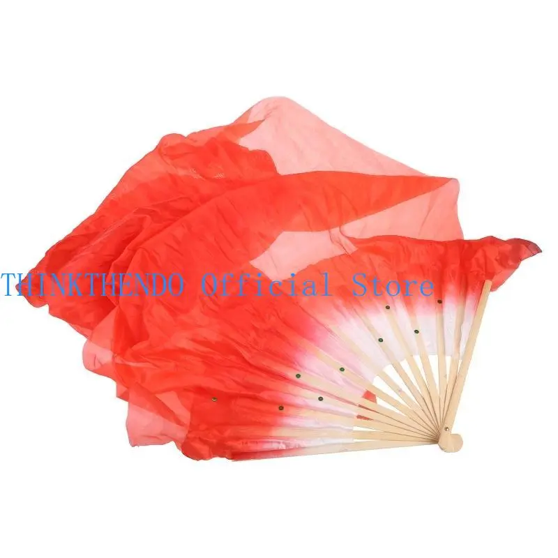 39BB Colors Silk Belly Dance Fan Female National Dance Dancing Long Bamboo Fan Long Folding Fans 11.81 inch Performance Props