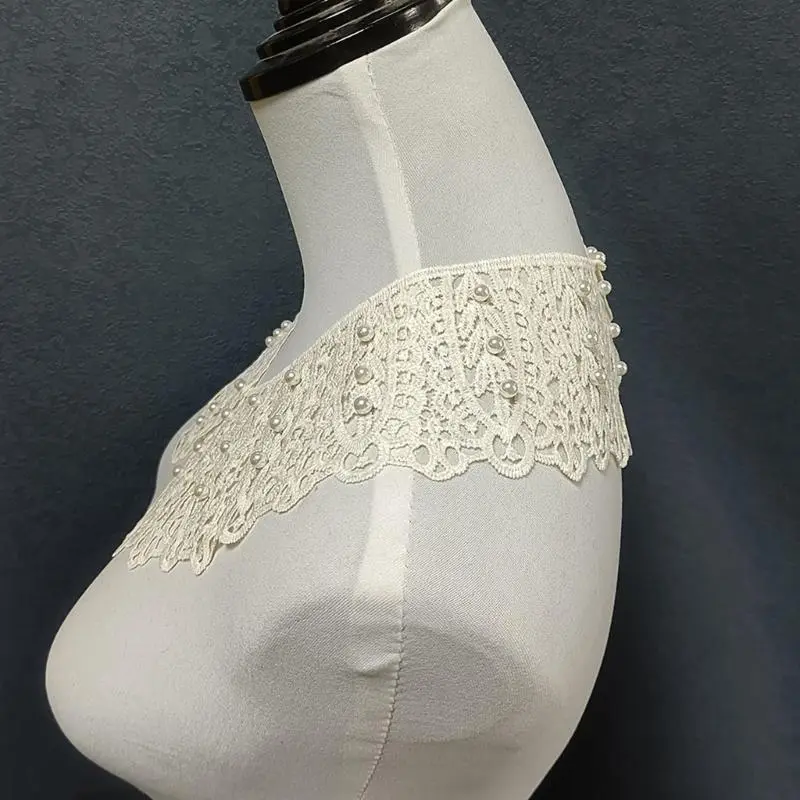 652F Laces Detachable Collar Stylish Versatiles Collar Vintage Styles Collar Outfit for Versatiles Styling