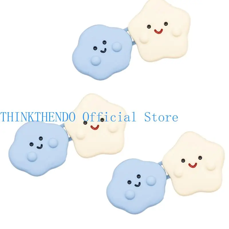 39BB 3PCS Cloud Theme Waist Adjuster Clip NonSewing Waist Tighteners For Loose Jeans Pants Women Waist Decoration