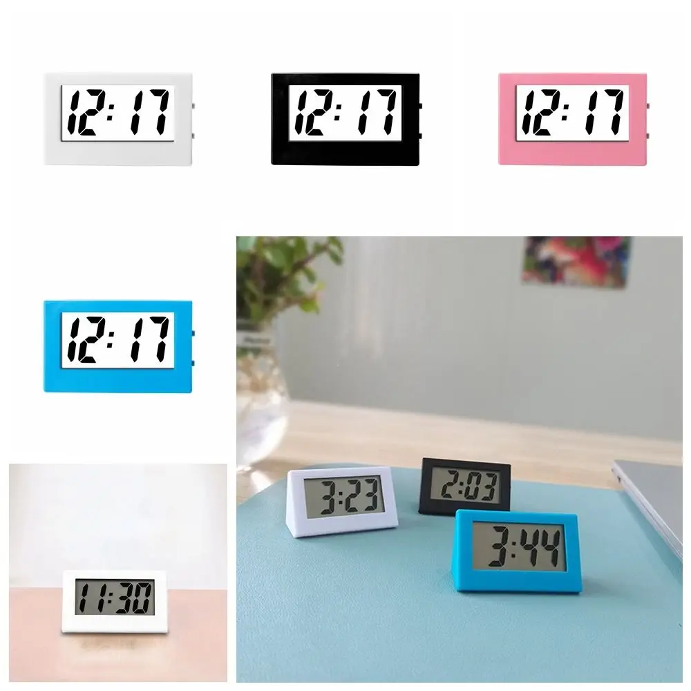 Portable Small Mini Triangle Clock ABS Mute Desk Digital Clock Electronic Simple Office