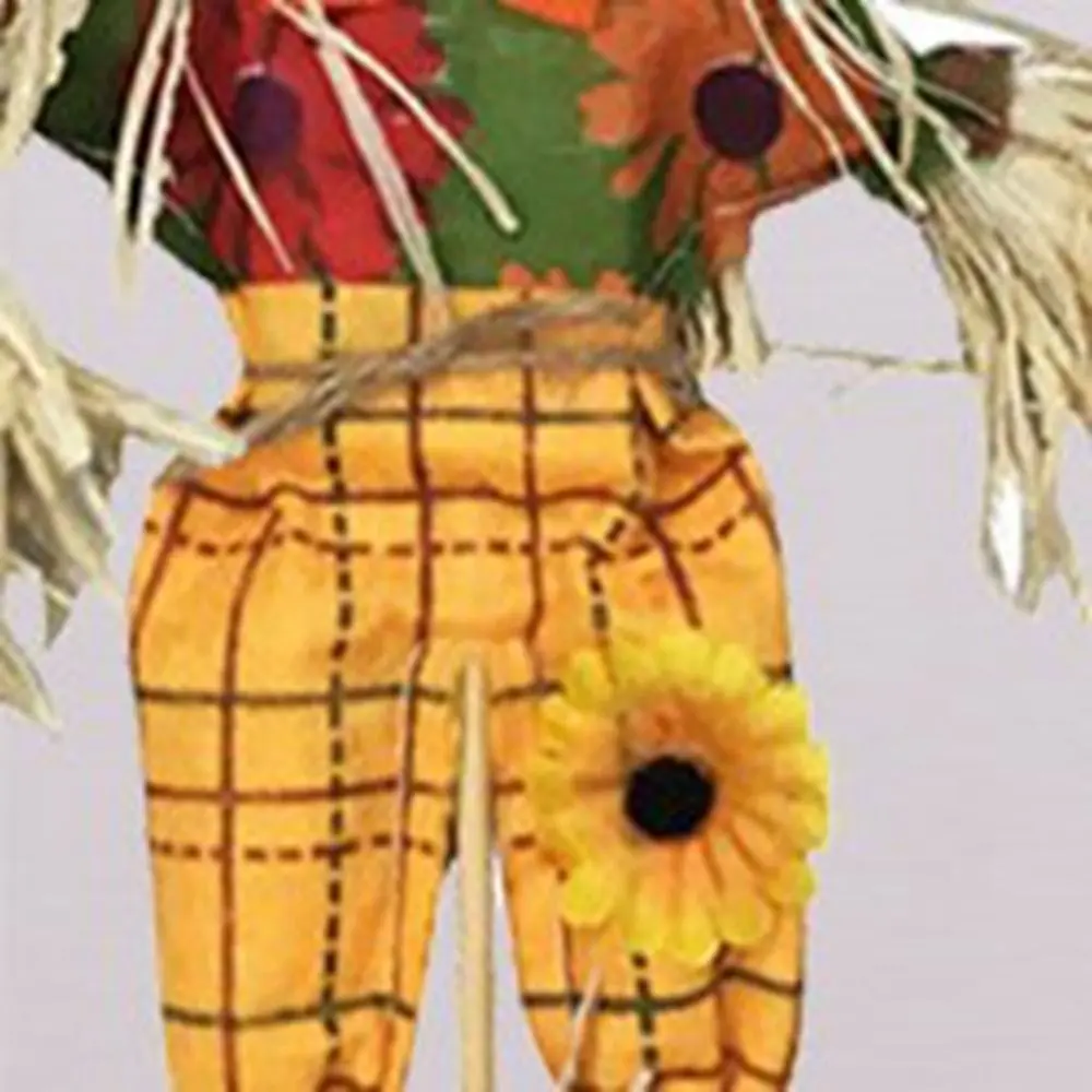 Cute Halloween Scarecrow Ornament Small Standing Scarecrow Welcome Sign Cartoon Garden Scarecrows Ornament Home Ornament