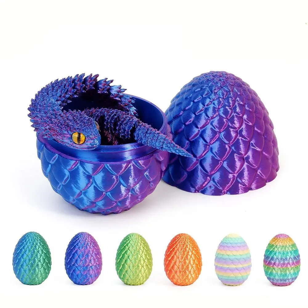 Creative 3D Printed Snake Toys Snake Egg All-in-one Molding 3D Printed Snake Egg Candy Color Gradient Flower