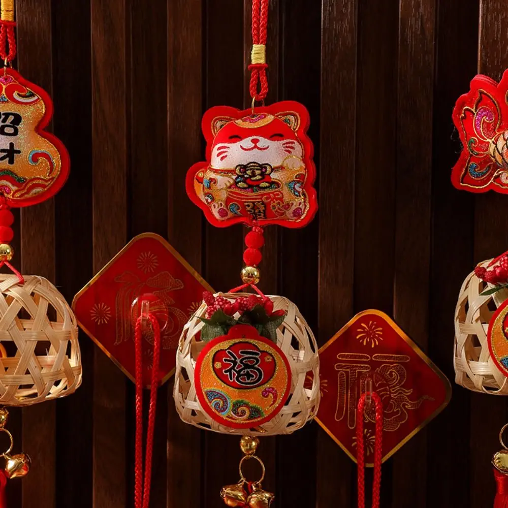 Traditional Spring Festival Decoration Pendant Reusable Creative Red Lantern String Exquisite Hanging New Year Ornaments Gifts
