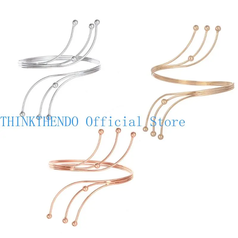 39BB Open Cuffs Upper Arm Bracelet Stylish Coild Armband Arm Decorative Accessory For Women Everyday and Theme Party Wear