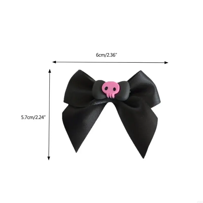 Black Bows Hair Clip  Hairpin Bows Barrettes Big Bows Hairpin JK Hair Clip Jk Hair Accessories Gothic Skull Decor