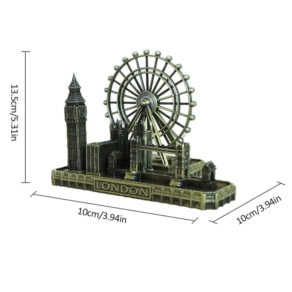 Metal London Eye Big Ben Tower Bridge Vintage Creative London Group Buildings Retro Simulated Miniatures Statue Sculpture Gift