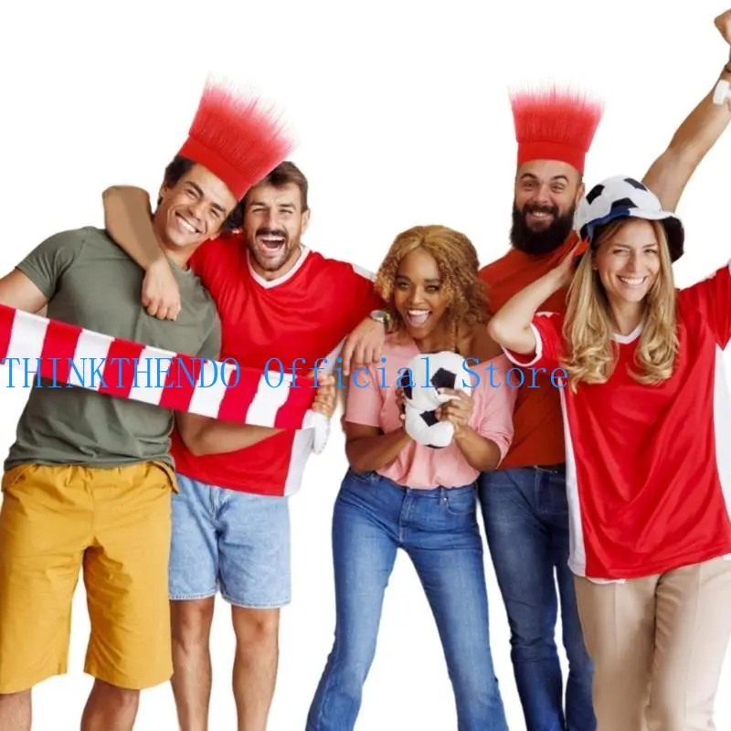 39BB Hairy Head Cover Sports Fan Adorkable Wigs Headgear for Party Fun