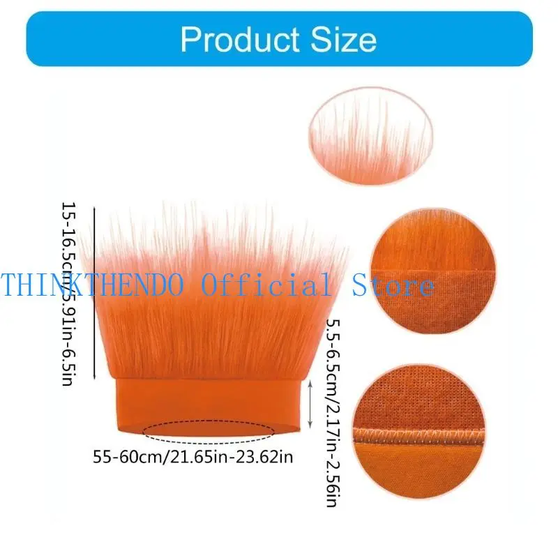 39BB Hairy Head Cover Sports Fan Adorkable Wigs Headgear for Party Fun