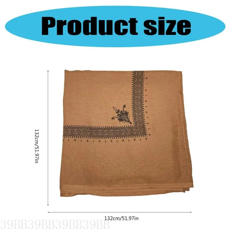 39BB Cotton Keffiyeh Scarf Hijab Shawl Wrap for Sun and Sand Protections Daily Wear