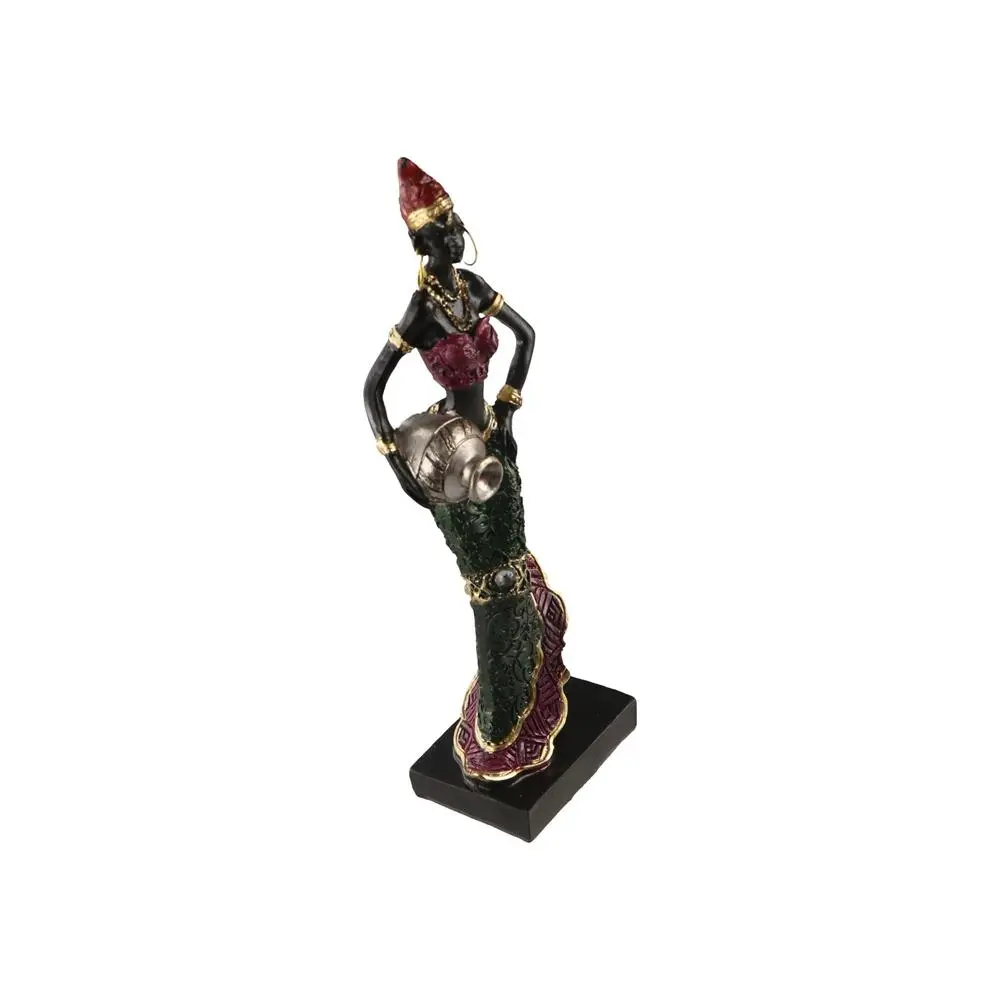 Ethnic Customs Easy to Use Vintage Art Design Handicraft African Statue Tribal Lady Figurines Resin Crafts Desktop Ornament