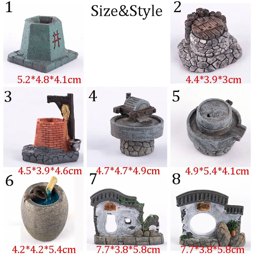 Mini 1 pcs Tradiational Crafts DIY Scene Statue House Model Figurines Bonsai Decor