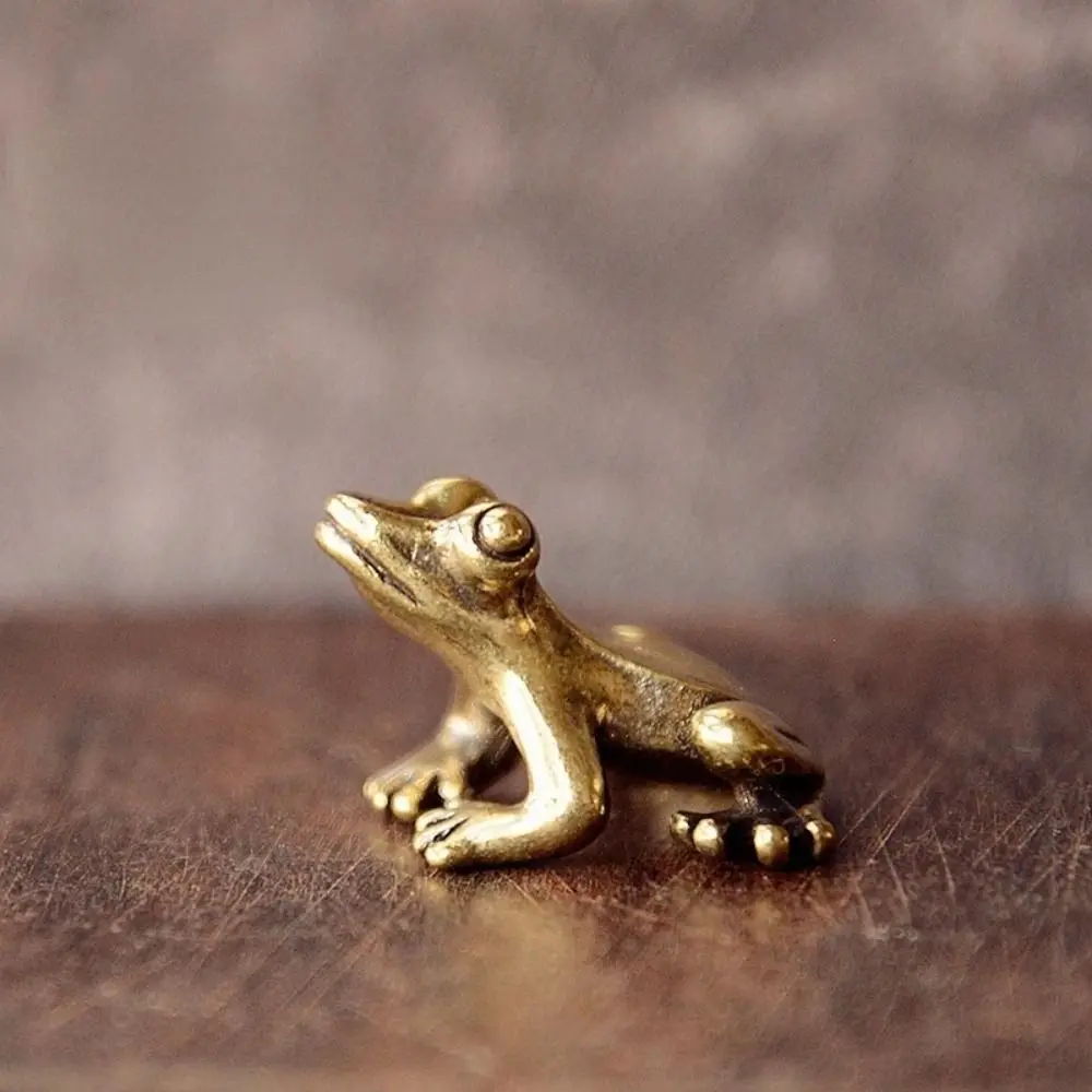 Auspicious Tea Pet Handmade Solid Decorations Accessories Gifts Frog Statue Tabletop Ornament Frog Pendant Miniatures Figurines