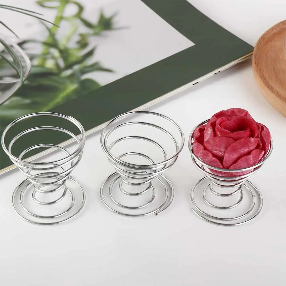 3Pcs/set Pineapple Base Air Plant Stand Stainless Steel Spring Wire Spring Base Holder Silver Mini Spring Wire Egg Tray