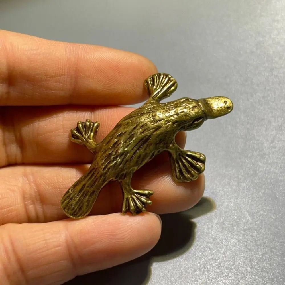Antique Tea Pet For Living Room Easy Use Solid Copper Miniatures Figurines Metal Crafts Animal Statue Platypus Ornament
