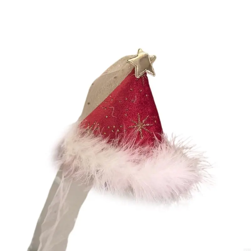 652F Christmas Hat Hair Clip Beautiful Girls Hair Hairpins Soft Hat Styles Hair Pin for Kids and Adults Accessories