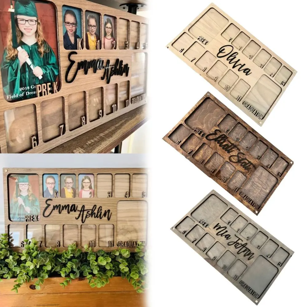Wooden School Picture Frame Pre-k-12 Graduation Wall-Mounted School Photo Frame Handmade Graduation Picture Frame