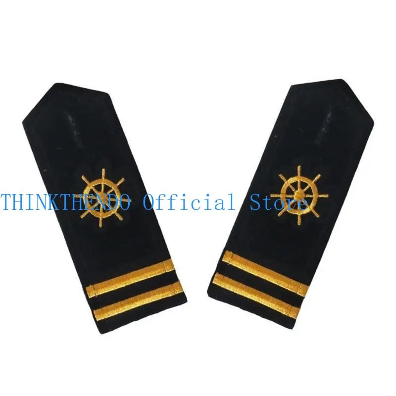 39BB Sailor Uniform Epaulet Captain Stage Shows Marine Costume Shoulder Epaulets