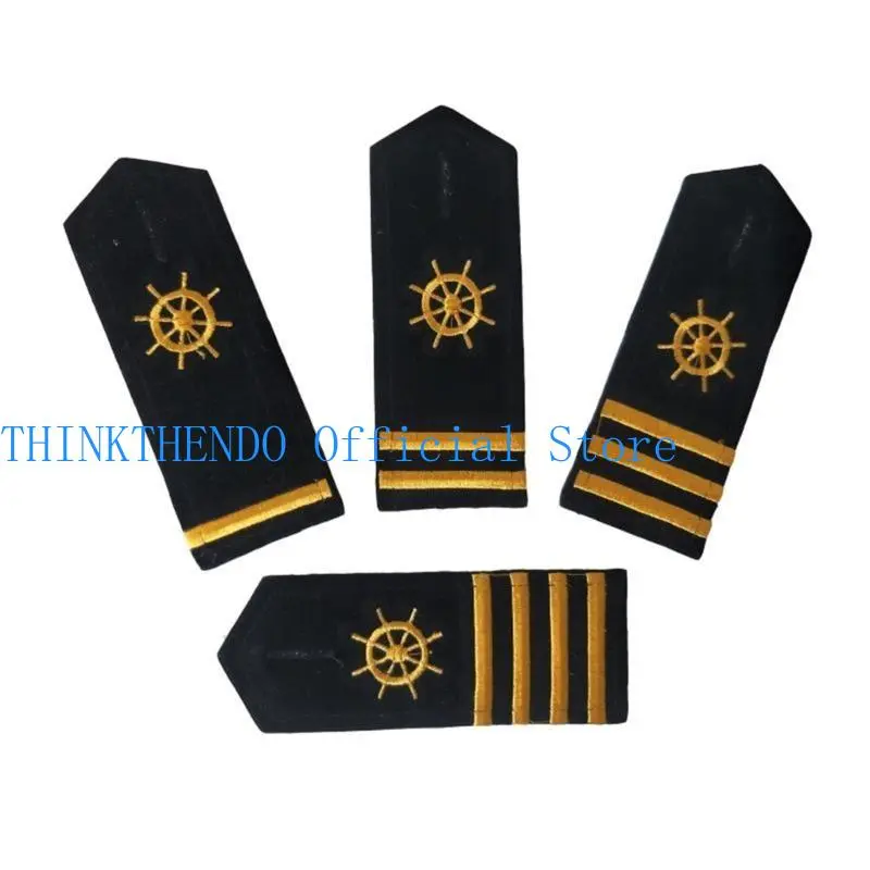 39BB Sailor Uniform Epaulet Captain Stage Shows Marine Costume Shoulder Epaulets
