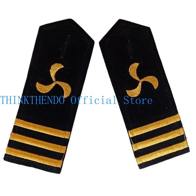 39BB Sailor Uniform Epaulet Captain Stage Shows Marine Costume Shoulder Epaulets