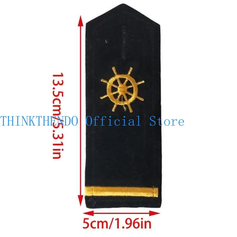 39BB Sailor Uniform Epaulet Captain Stage Shows Marine Costume Shoulder Epaulets