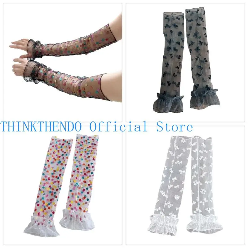 39BB 2lots Women Skin Protecting Arm Sleeves Comfort and Breathability Oversleeve for Outdoor Activity Women