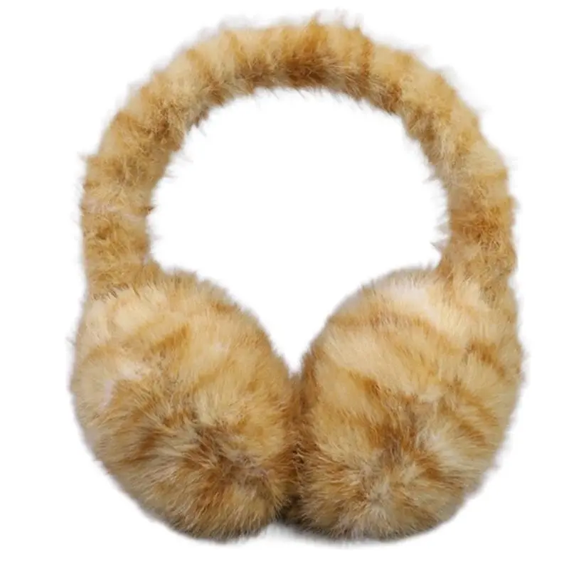652F Cats Pattern Earmuffs Cold Weather Warm Plush Earmuff Cartoon Student Ear Muffs for Indoor Relaxation