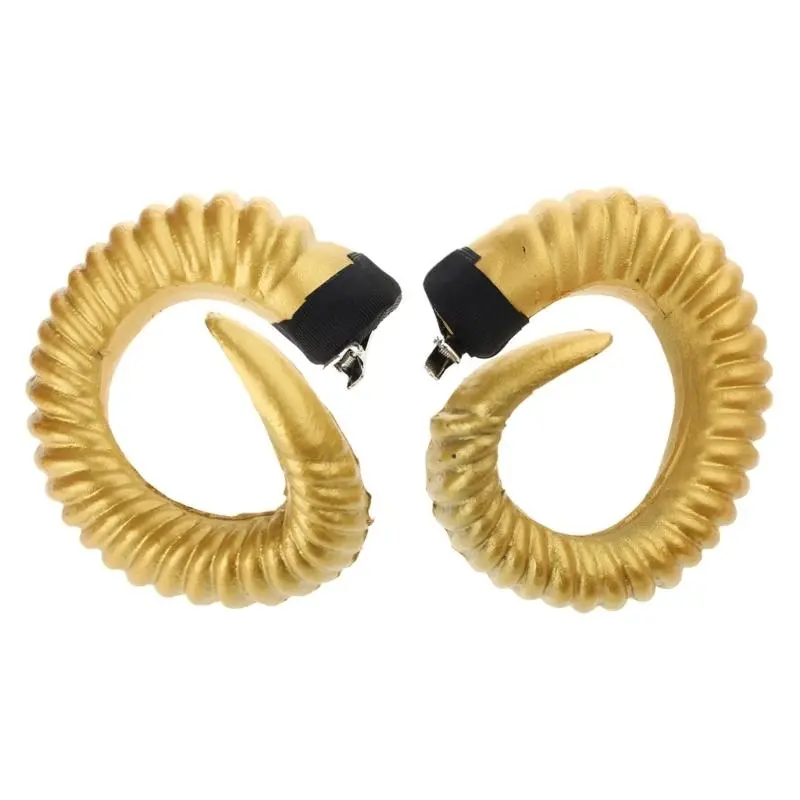 1pair Gothicism Demons Horn Headpiece Halloween Cosplay Headwear Sheep Horn Headdress Hair Accessories
