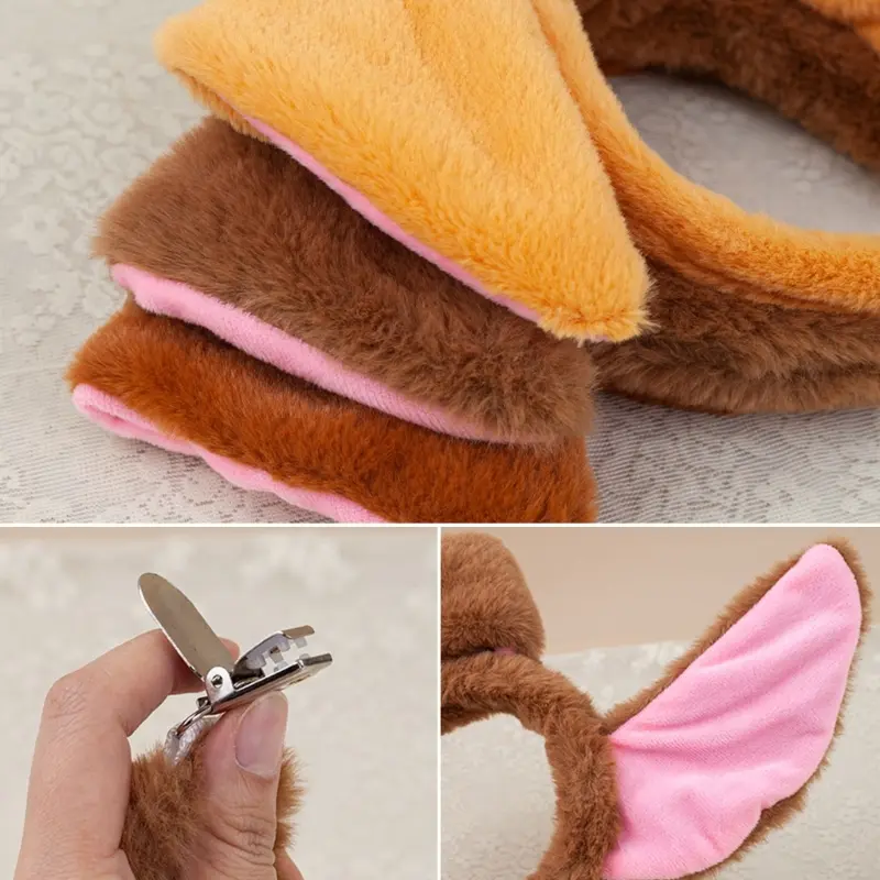 652F 1/4/5 Pcs Dog Costumes Set Dog Ears Headband Tail Tutu Skirt for Kids Girls Halloween Christmas Animal Cosplay Props