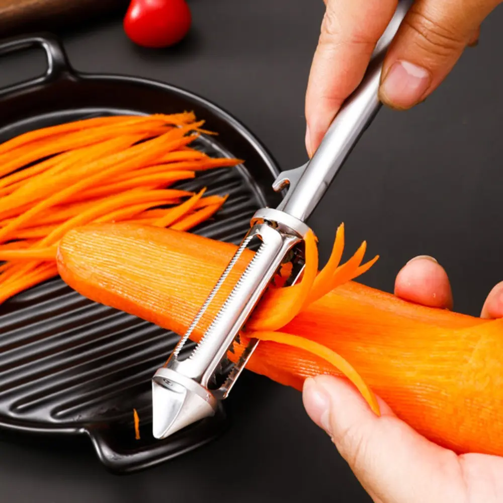 Zinc Alloy Fruit Vegetable Peeler Double Edge 5 in 1 Grater Multi-functional with Non-slip Handle Slicer Carrot