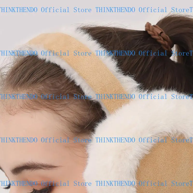 652F Furry and Warm Collapsible Plush Ear Warmer for Winter Outdoor Activities Keep You Warm in Cold Weather for Skiing