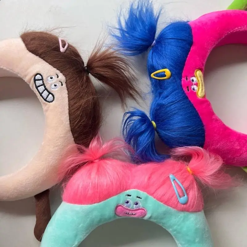 652F Funny Wide Hair Bands Photo Booth Props Cartoon Headband Party Headpiece Plaits Padded Headband for Music Festivals