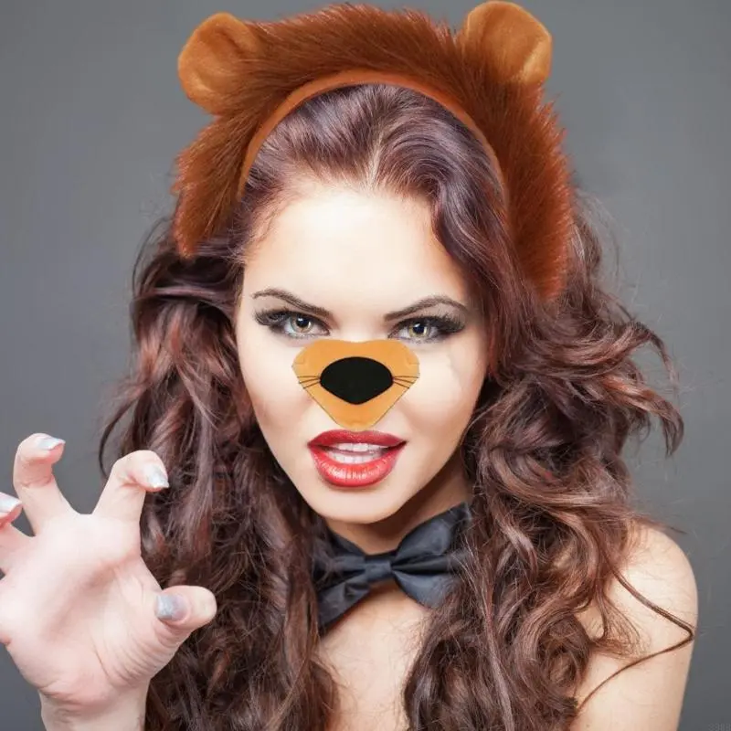 Halloween Lion Costume Animal Dress up Costume Includes Lion Hairband, Tail, Bowtie for Kid Halloween Cosplay Party